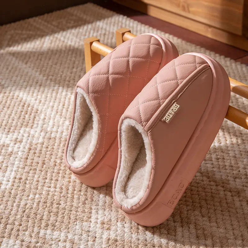 2025 New Waterproof Cotton Slippers for Women, Autumn and Winter Outer Wear, Home Use, Thick-Soled Cotton Slippers for Men - Image 4