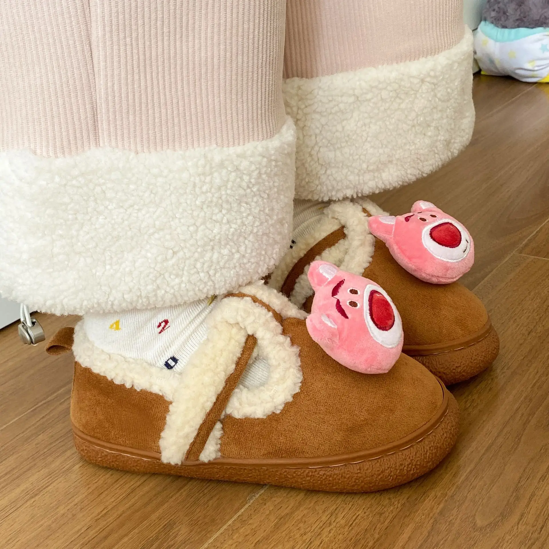 Autumn Winter Cartoon Shoes for Women Velvet Slip-On - Image 3