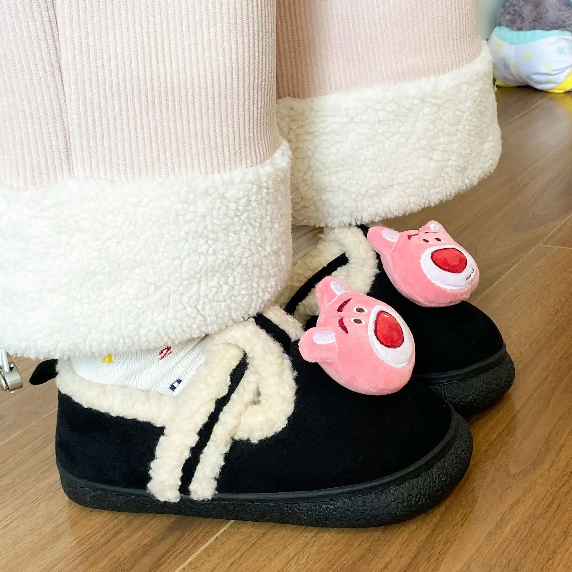 Autumn Winter Cartoon Shoes for Women Velvet Slip-On - Image 4
