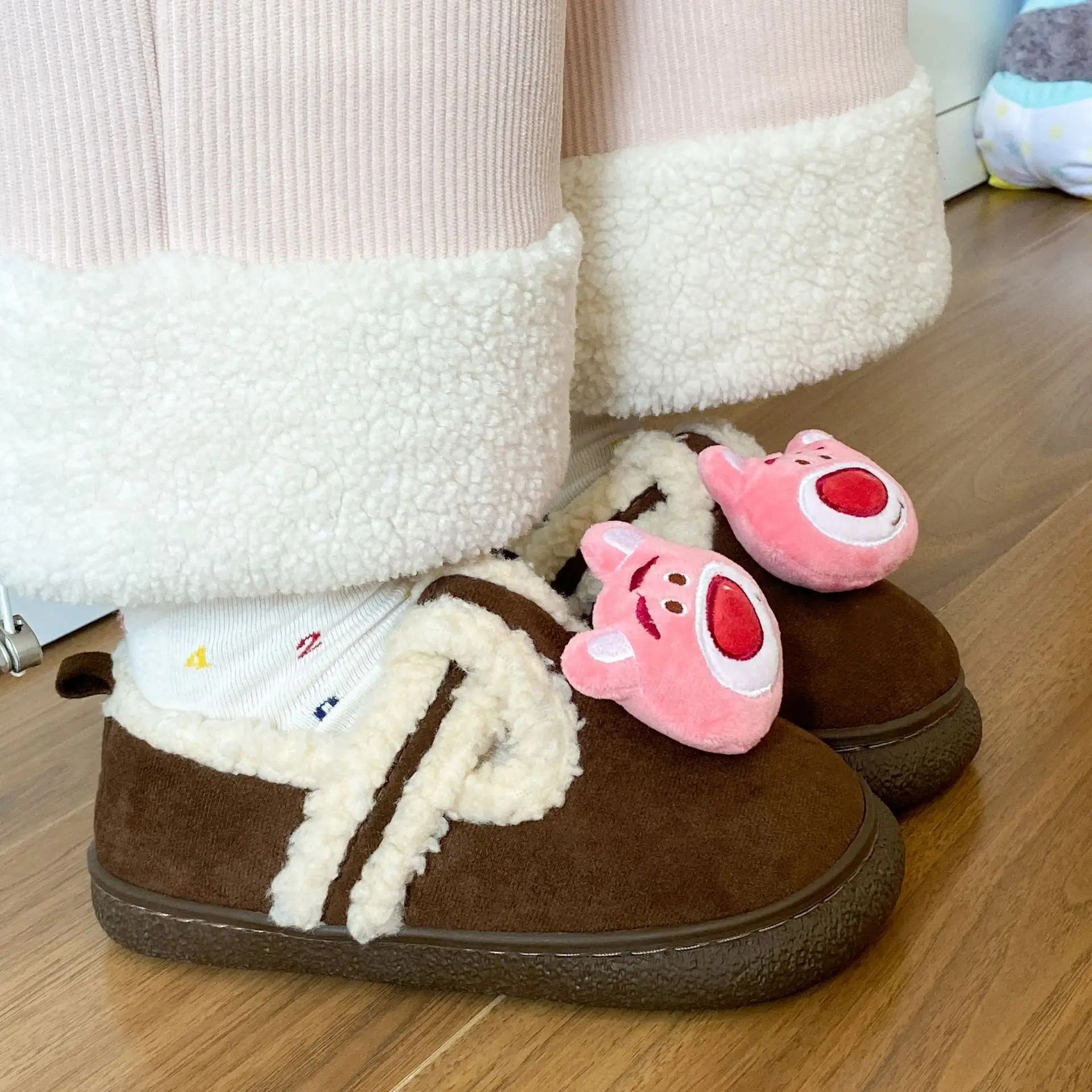 Autumn Winter Cartoon Shoes for Women Velvet Slip-On - Image 5