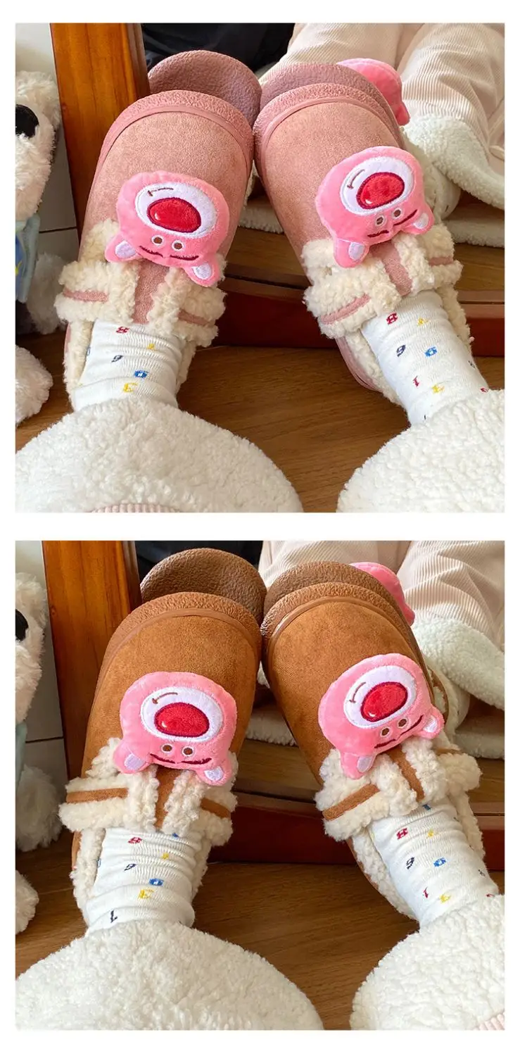 Autumn Winter Cartoon Shoes for Women Velvet Slip-On — feature 11