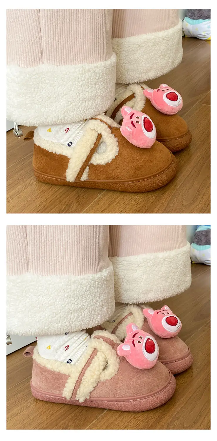 Autumn Winter Cartoon Shoes for Women Velvet Slip-On — feature 12