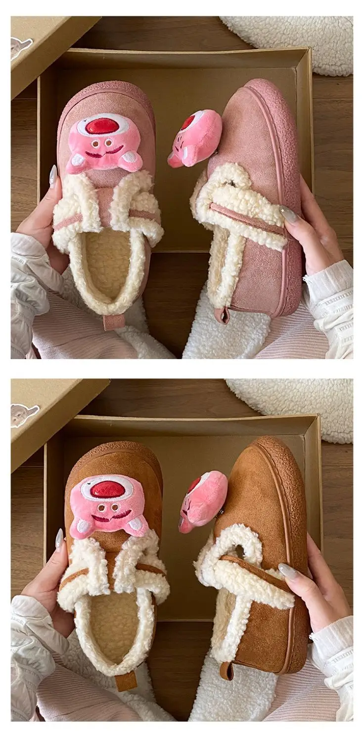 Autumn Winter Cartoon Shoes for Women Velvet Slip-On — feature 14
