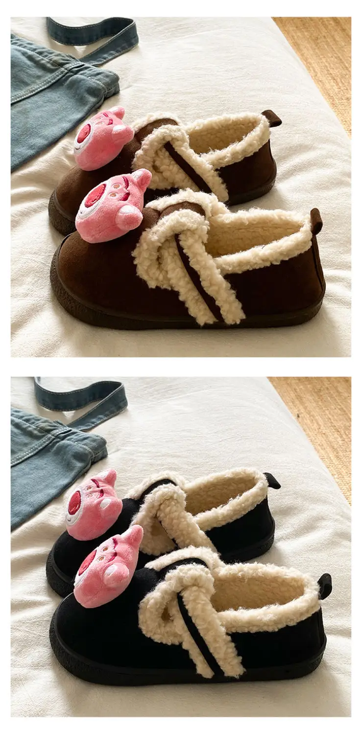 Autumn Winter Cartoon Shoes for Women Velvet Slip-On — feature 16