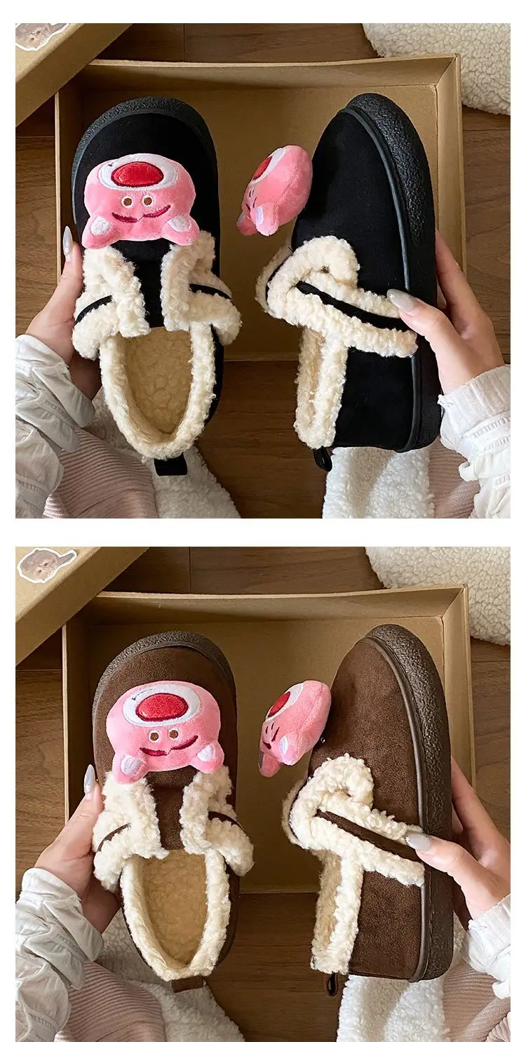 Autumn Winter Cartoon Shoes for Women Velvet Slip-On — feature 17