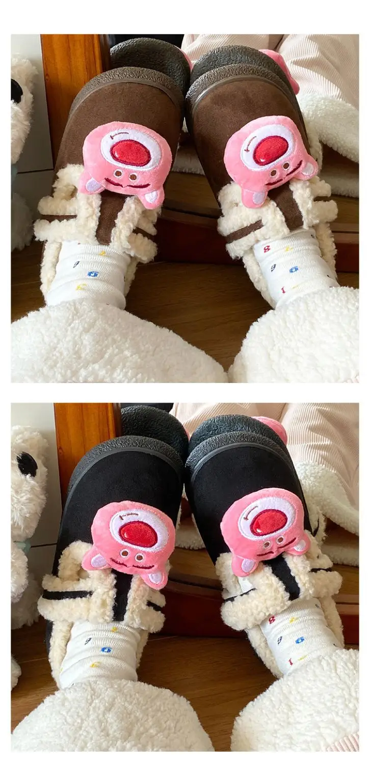 Autumn Winter Cartoon Shoes for Women Velvet Slip-On — feature 18