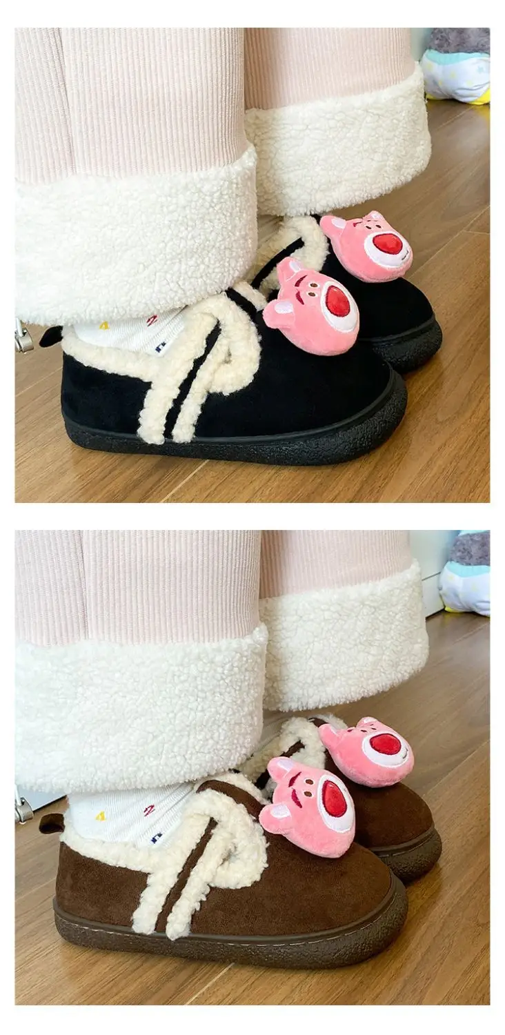 Autumn Winter Cartoon Shoes for Women Velvet Slip-On — feature 19
