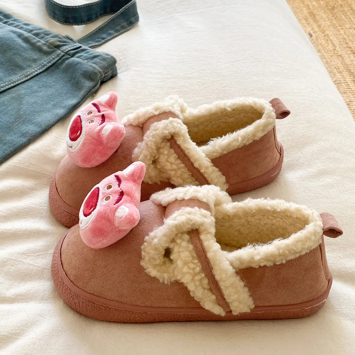 Autumn Winter Cartoon Shoes for Women Velvet Slip-On — feature 21