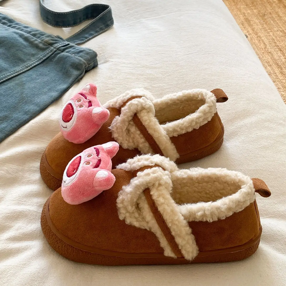 Autumn Winter Cartoon Shoes for Women Velvet Slip-On — feature 22