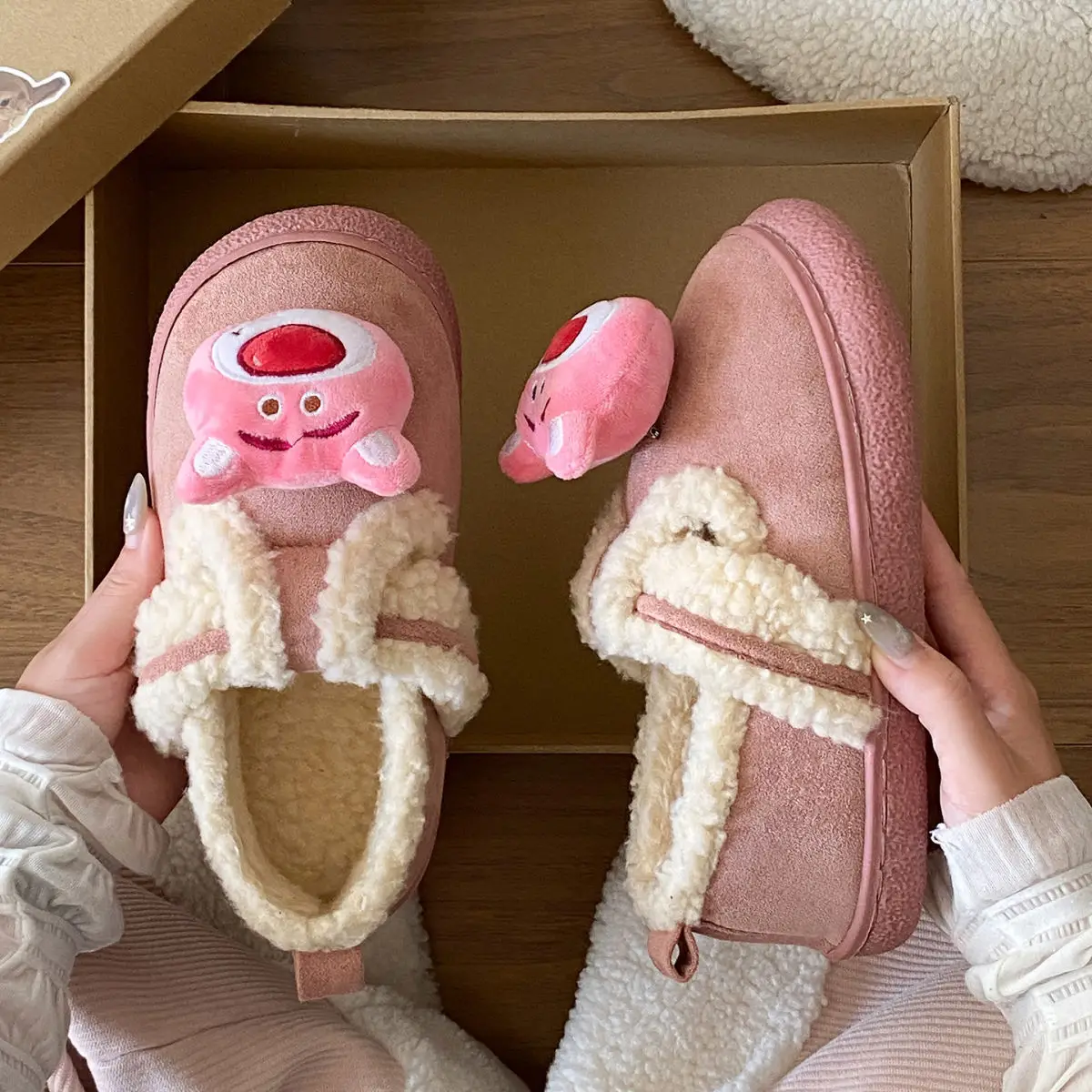 Autumn Winter Cartoon Shoes for Women Velvet Slip-On — feature 23