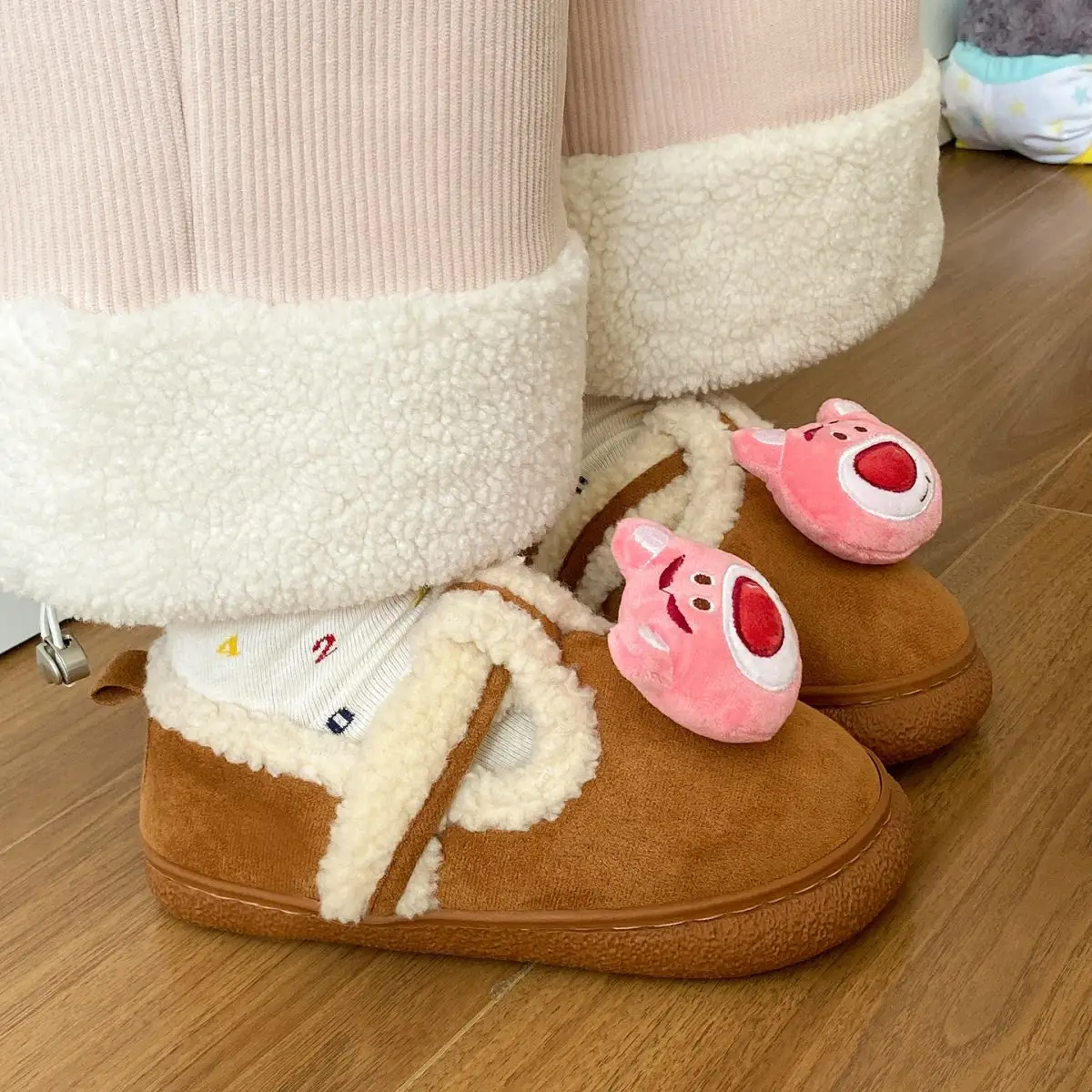 Autumn Winter Cartoon Shoes for Women Velvet Slip-On — feature 26