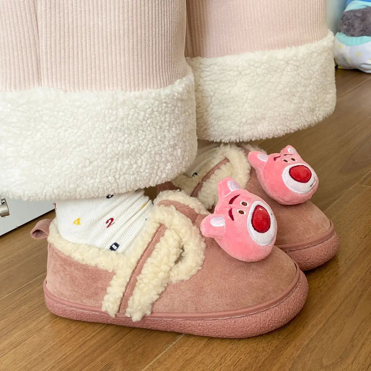 Autumn Winter Cartoon Shoes for Women Velvet Slip-On — feature 27
