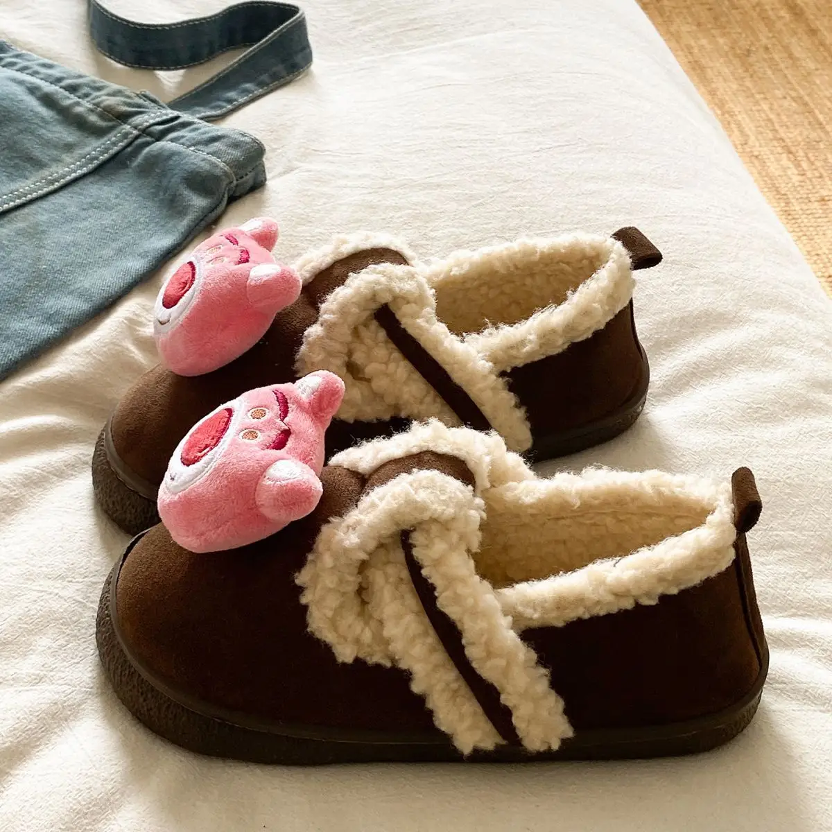 Autumn Winter Cartoon Shoes for Women Velvet Slip-On — feature 28