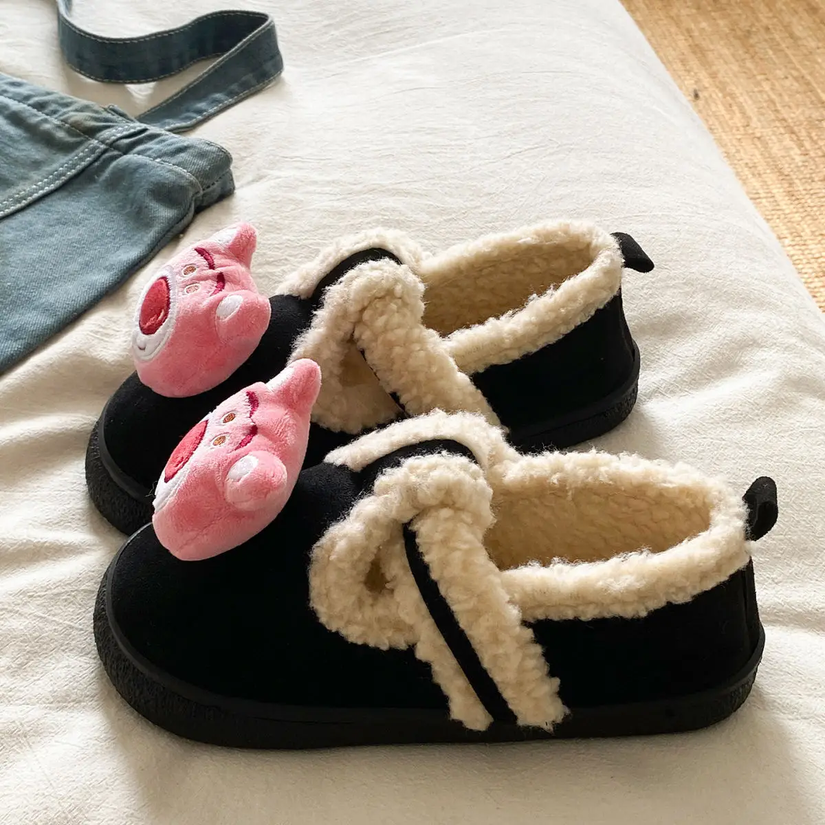 Autumn Winter Cartoon Shoes for Women Velvet Slip-On — feature 29