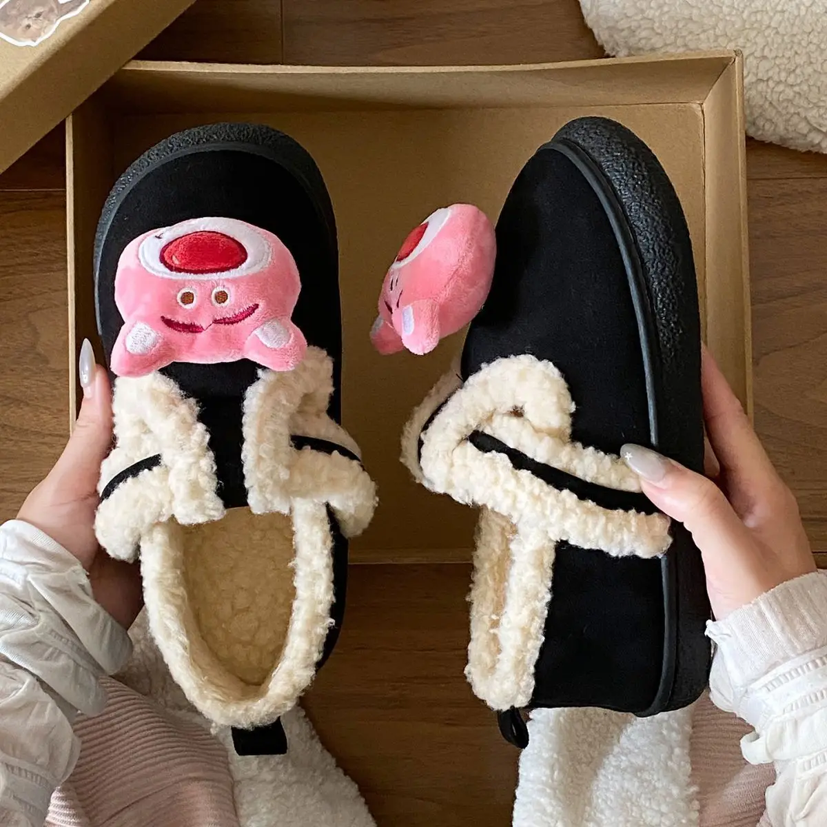 Autumn Winter Cartoon Shoes for Women Velvet Slip-On — feature 30