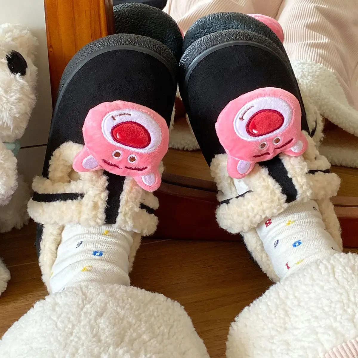 Autumn Winter Cartoon Shoes for Women Velvet Slip-On — feature 32