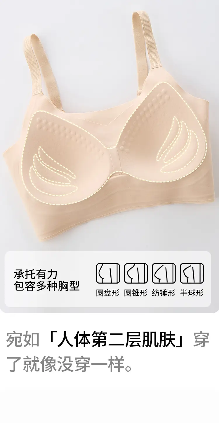 Seamless Jelly Bra for Women, Push-Up, Wireless, Minimizes Large Bust, Gathers Side Breast, Soft Support, Comfortable Bra, Soft — feature 5