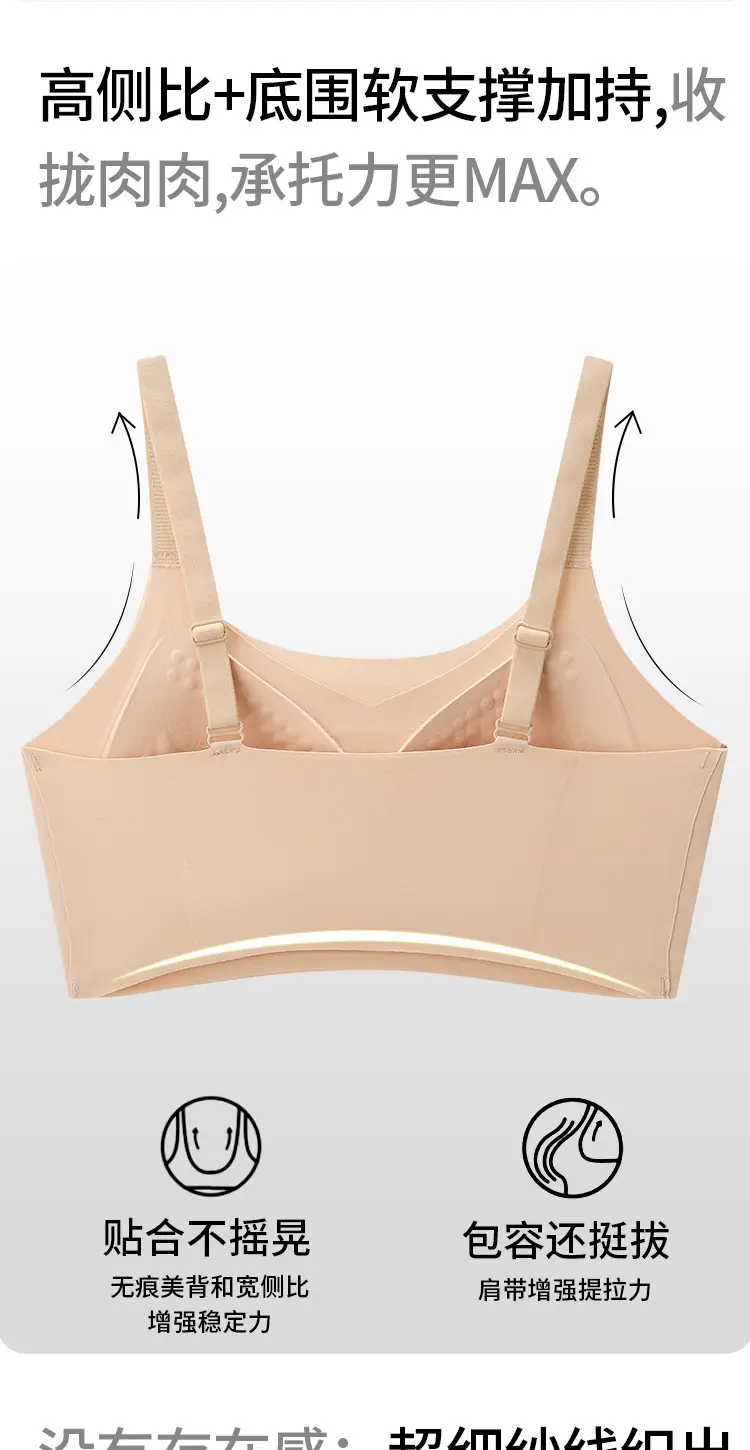 Seamless Jelly Bra for Women, Push-Up, Wireless, Minimizes Large Bust, Gathers Side Breast, Soft Support, Comfortable Bra, Soft — feature 8