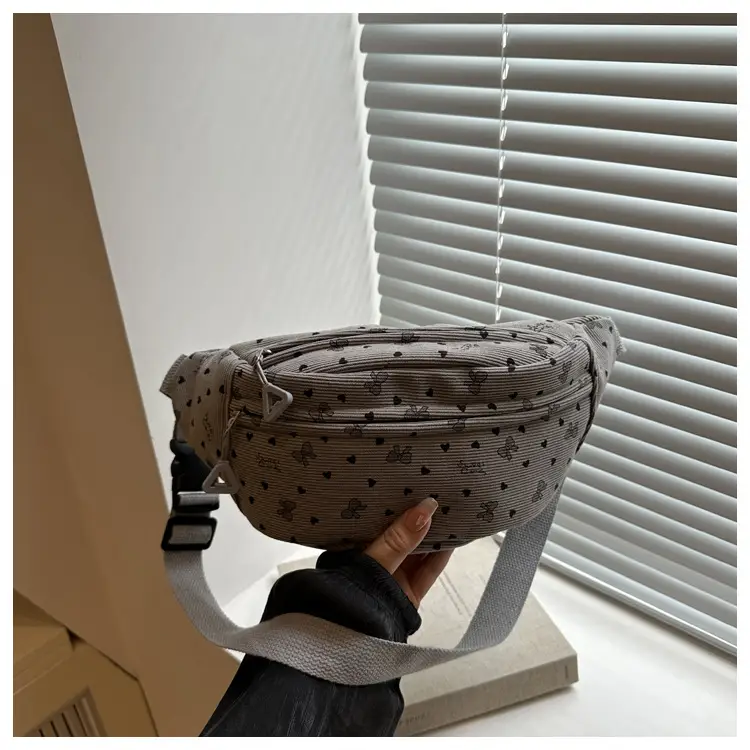 Women's White Printed Chest Bag with Adjustable Strap — feature 10