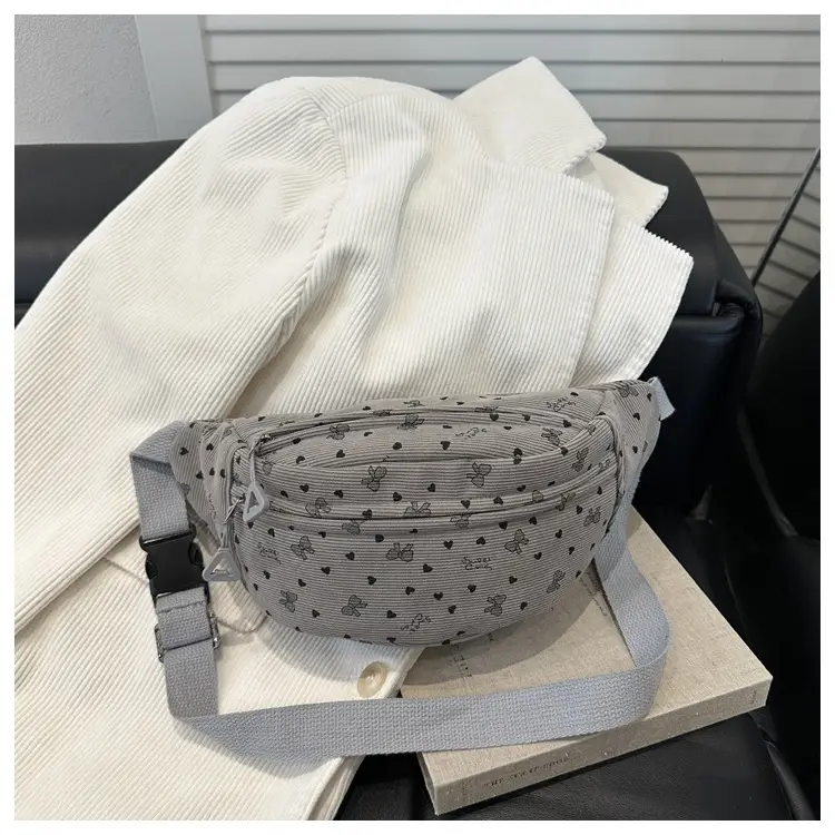 Women's White Printed Chest Bag with Adjustable Strap — feature 11