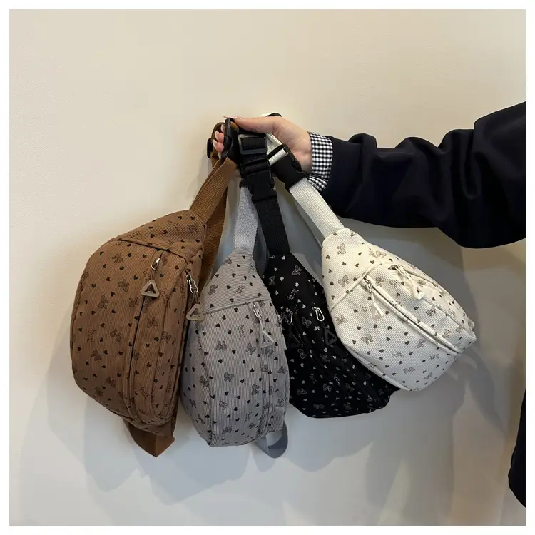 Women's White Printed Chest Bag with Adjustable Strap — feature 14