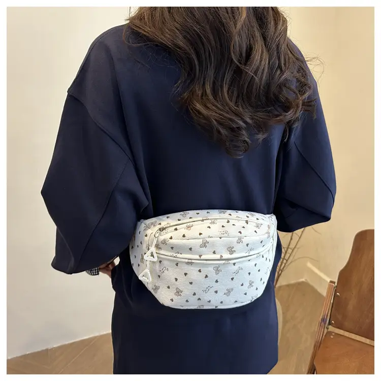 Women's White Printed Chest Bag with Adjustable Strap — feature 19