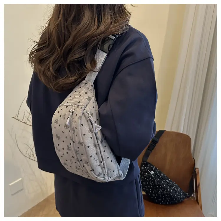 Women's White Printed Chest Bag with Adjustable Strap — feature 20
