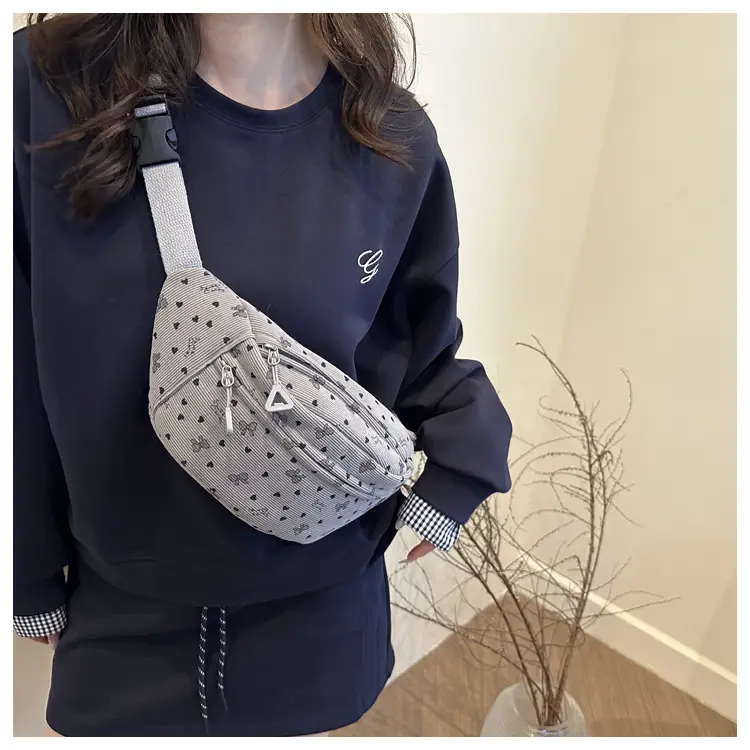 Women's White Printed Chest Bag with Adjustable Strap — feature 21