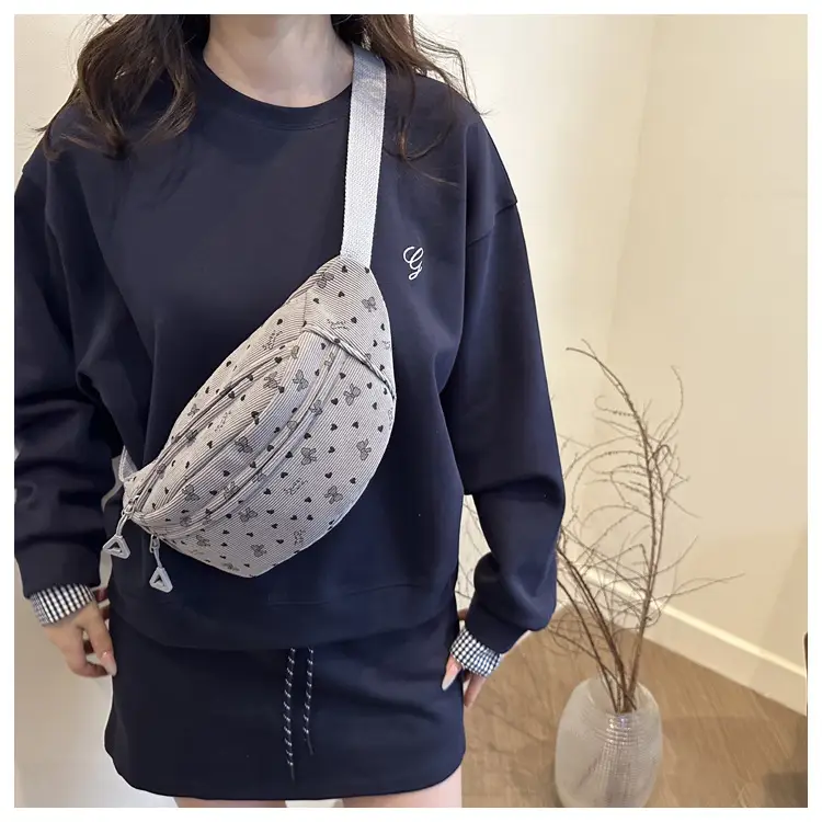 Women's White Printed Chest Bag with Adjustable Strap — feature 22