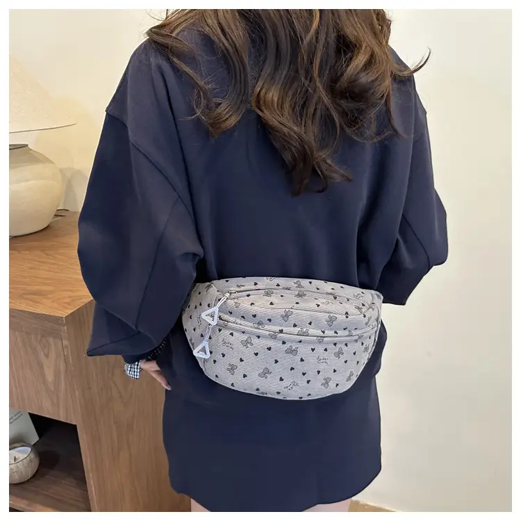 Women's White Printed Chest Bag with Adjustable Strap — feature 23