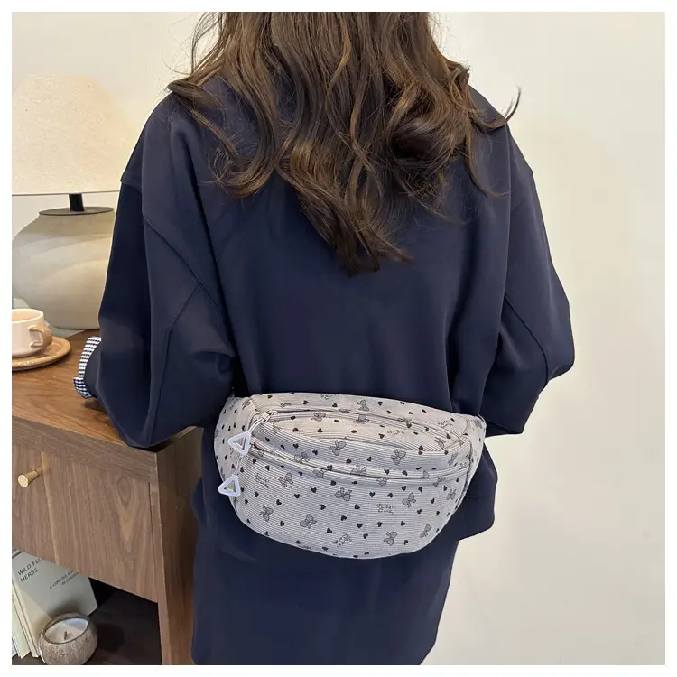 Women's White Printed Chest Bag with Adjustable Strap — feature 24