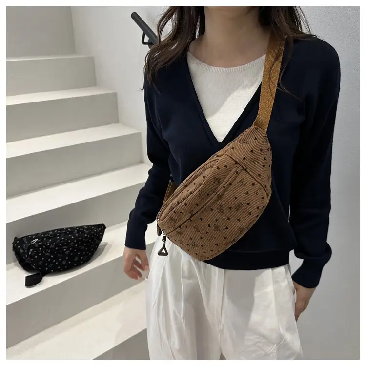 Women's White Printed Chest Bag with Adjustable Strap — feature 25