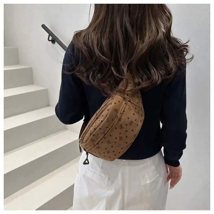 Women's White Printed Chest Bag with Adjustable Strap — feature 27