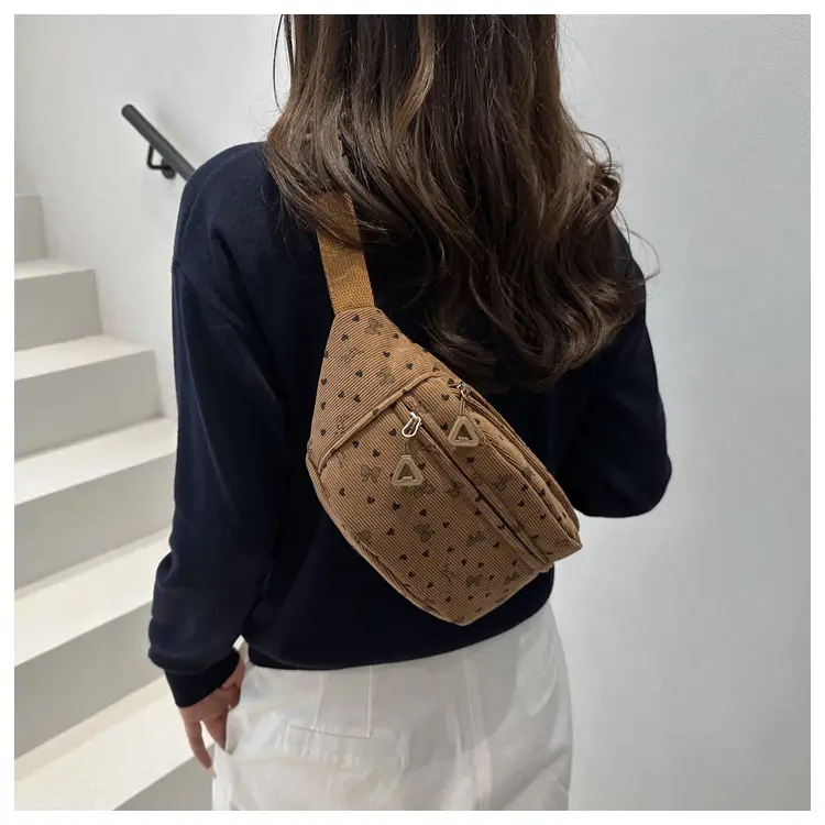 Women's White Printed Chest Bag with Adjustable Strap — feature 28