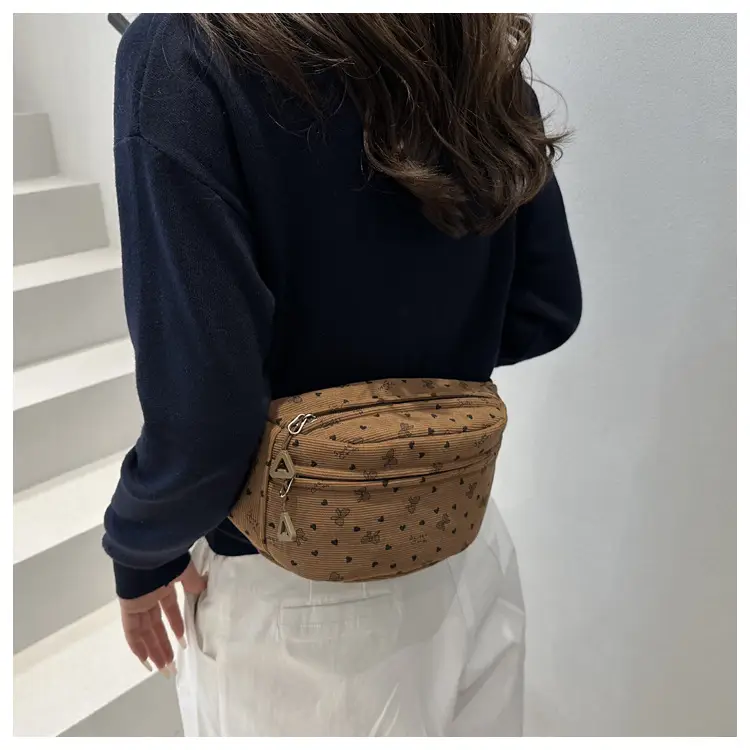Women's White Printed Chest Bag with Adjustable Strap — feature 29