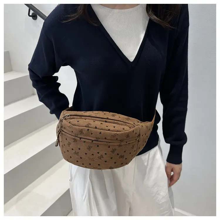 Women's White Printed Chest Bag with Adjustable Strap — feature 30