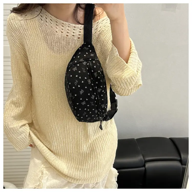 Women's White Printed Chest Bag with Adjustable Strap — feature 33