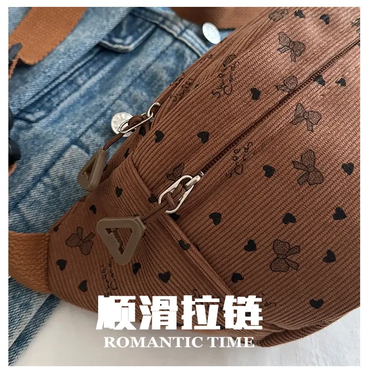 Women's White Printed Chest Bag with Adjustable Strap — feature 5