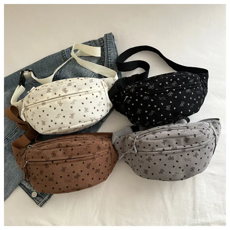 Women's White Printed Chest Bag with Adjustable Strap — feature 8