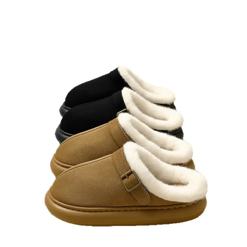 Thick-Soled Cotton Slippers Autumn and Winter Women's Home Indoor New Eva Outer Wear Plush Thickeneded Women's Cotton Shoes Wholesale