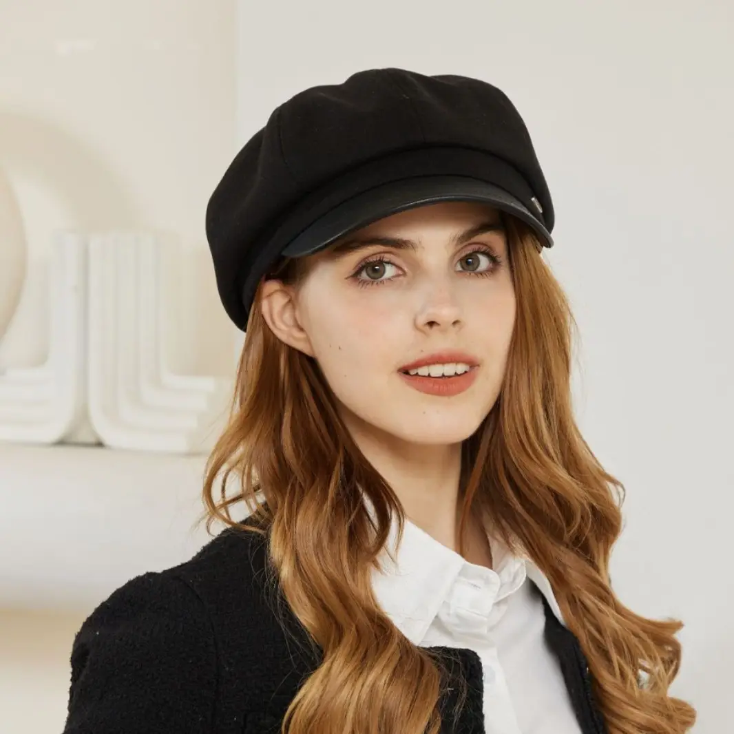 Women Duckbill Beret Black Korean Style - Image 6