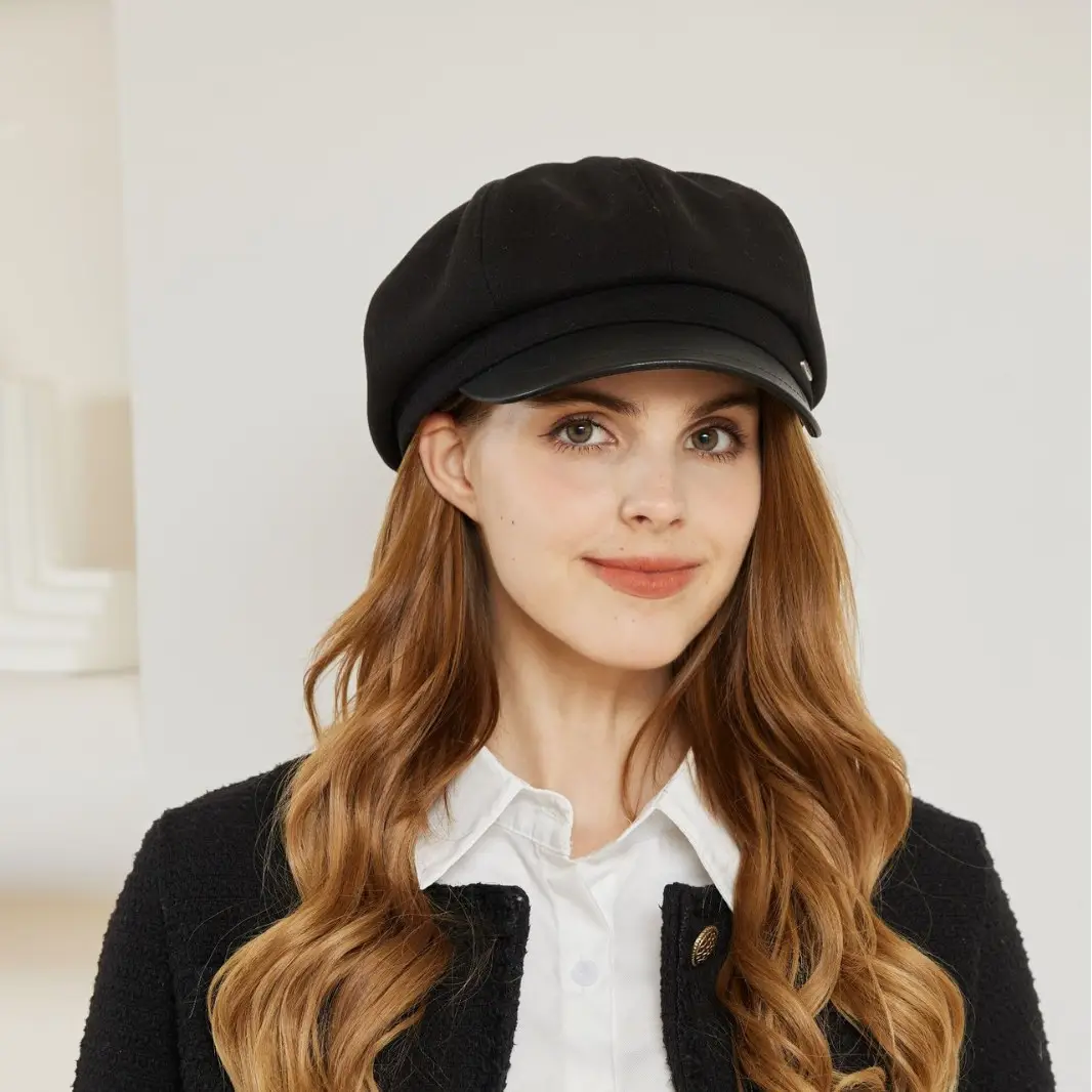 Women Duckbill Beret Black Korean Style - Image 7