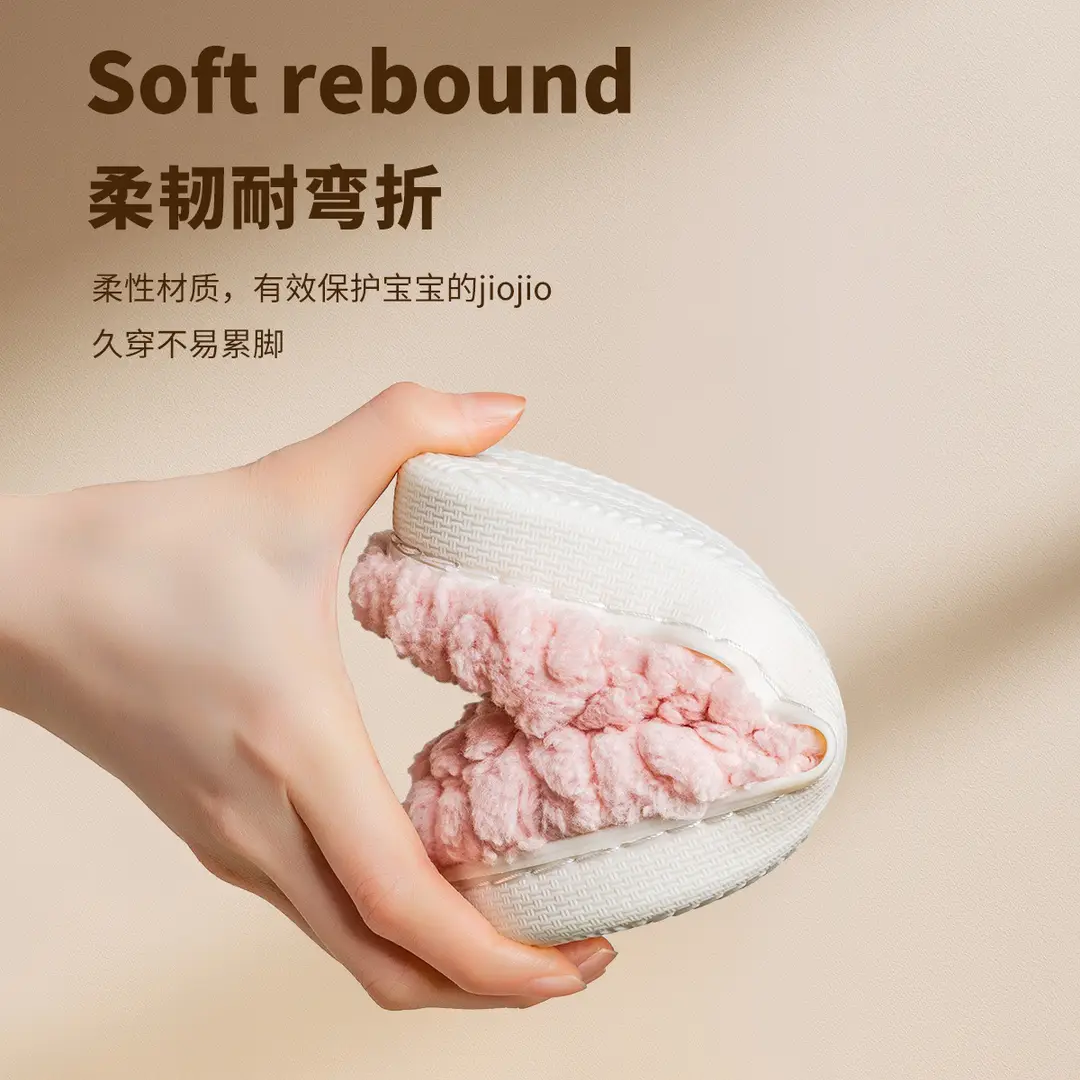 In-Stock Children's Cotton Slippers for Girls, New Autumn and Winter Indoor Home Warm Cartoon Plush Slippers for Older Children