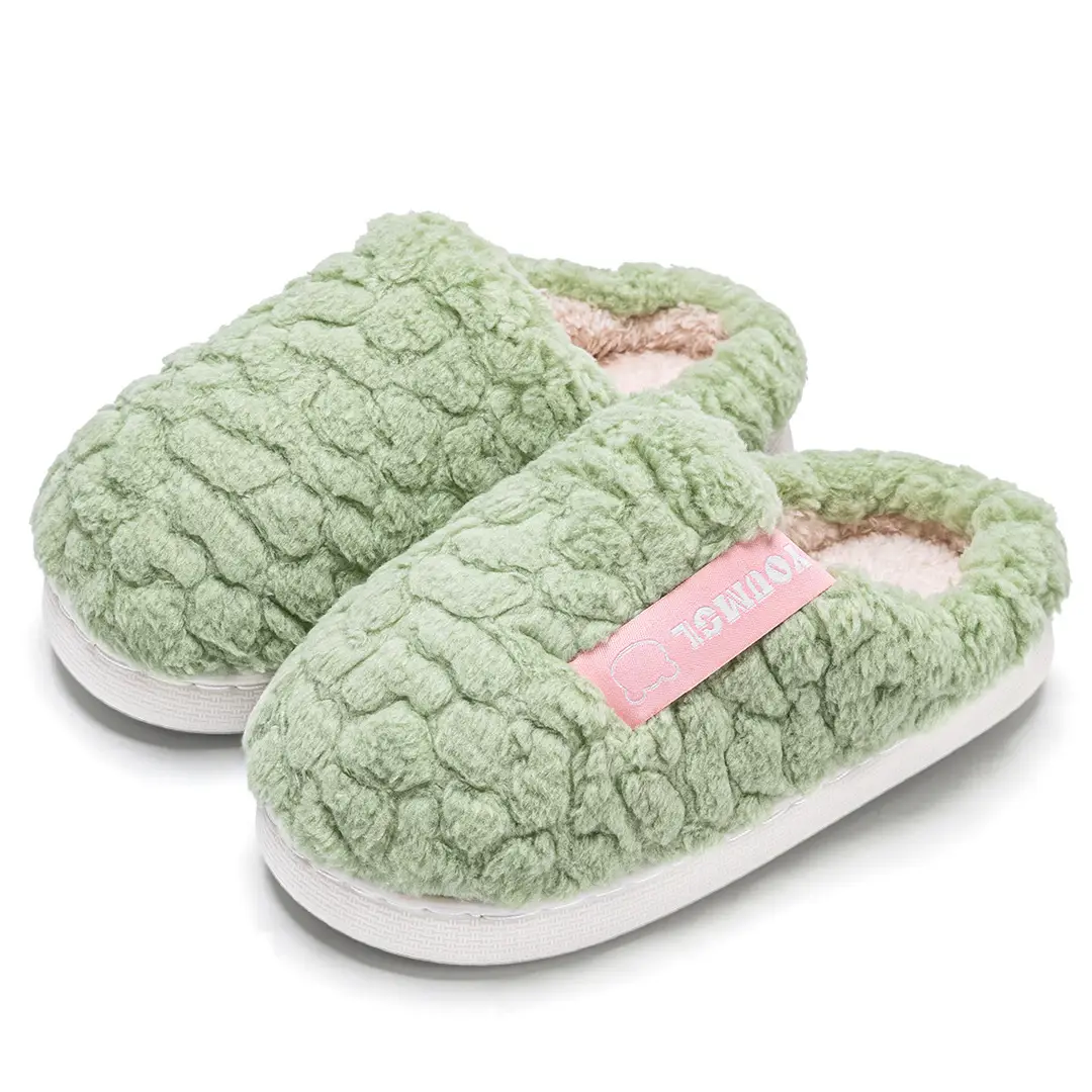 In-Stock Children's Cotton Slippers for Girls, New Autumn and Winter Indoor Home Warm Cartoon Plush Slippers for Older Children