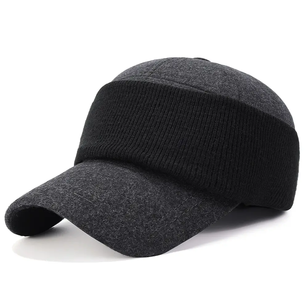Winter Wool Beanie Cap for Men Women Elderly Warm Ear Protection - Image 2