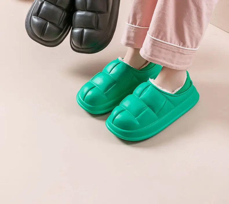 Autumn Women's Waterproof Cotton Slippers, Winter Couple Home Cotton Shoes, Outdoor Non-Slip Plush Maternity Shoes, Comfortable — feature 15
