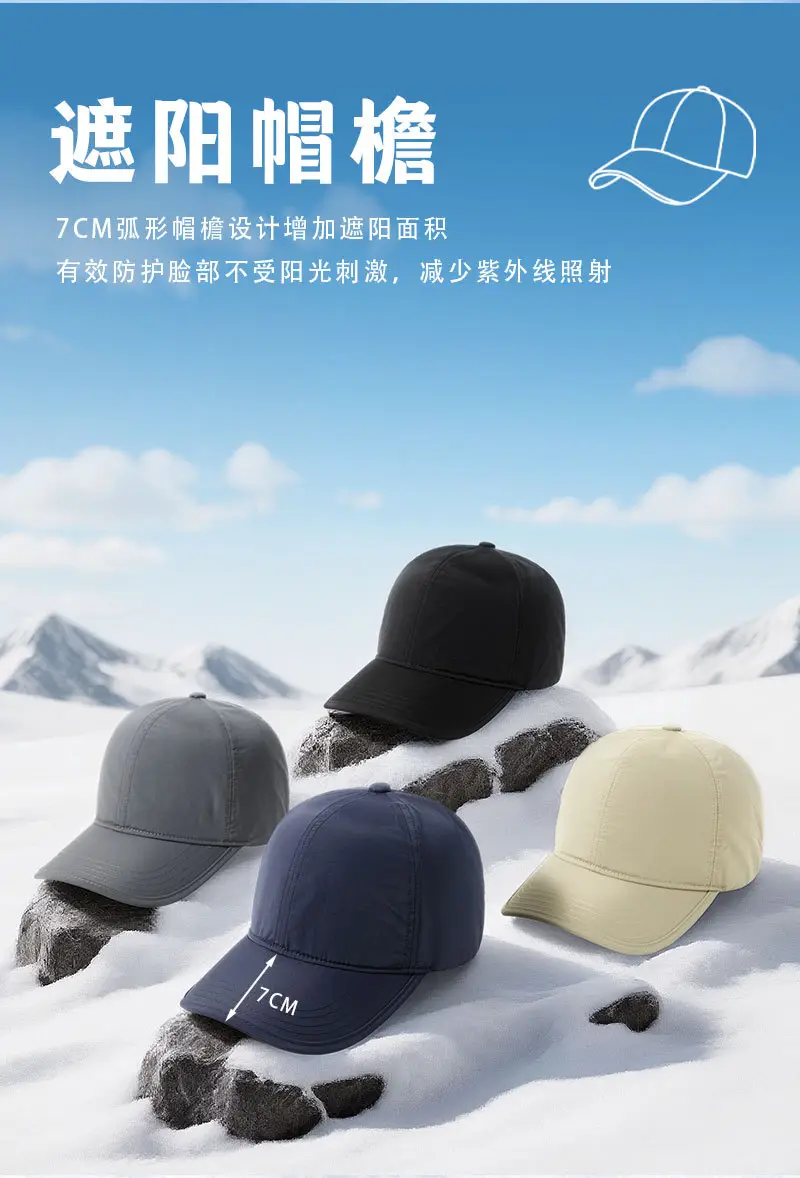 Men Fleece Baseball Cap Grey Waterproof Cold Proof — feature 11