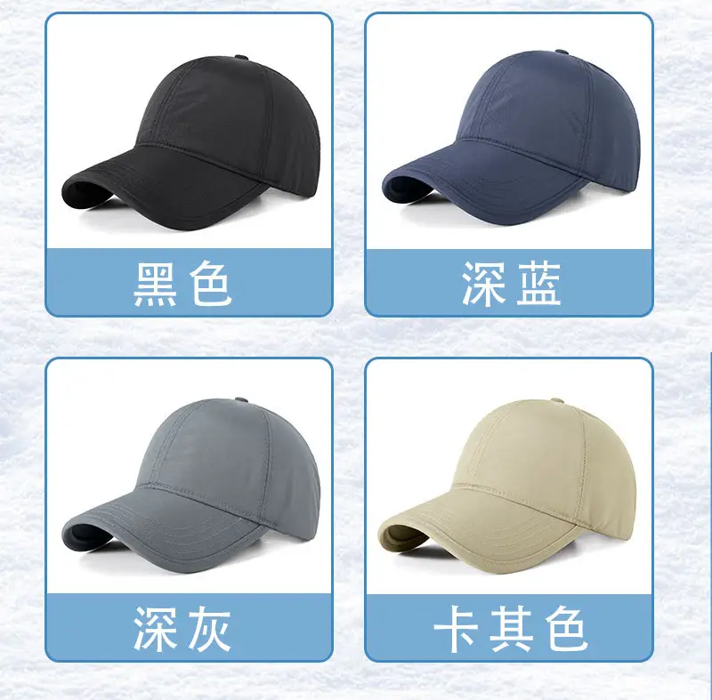 Men Fleece Baseball Cap Grey Waterproof Cold Proof — feature 17