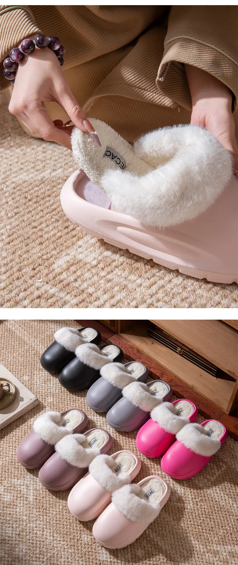 Cotton Slippers for Women Autumn and Winter 2025 New Indoor Home Non-Slip Warm Plus Plush Slippers Women's Cotton Shoes — feature 10