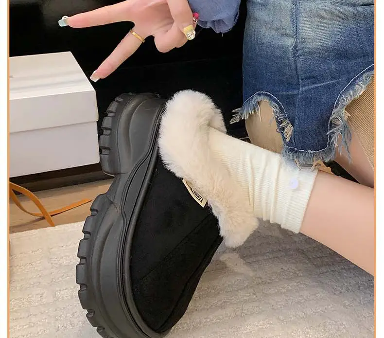 Winter Cotton Slippers New Home Household Wool Slippers Women's Non-Slip Cotton Slippers Plush Cotton Shoes Home Slippers Plush Shoes — feature 12